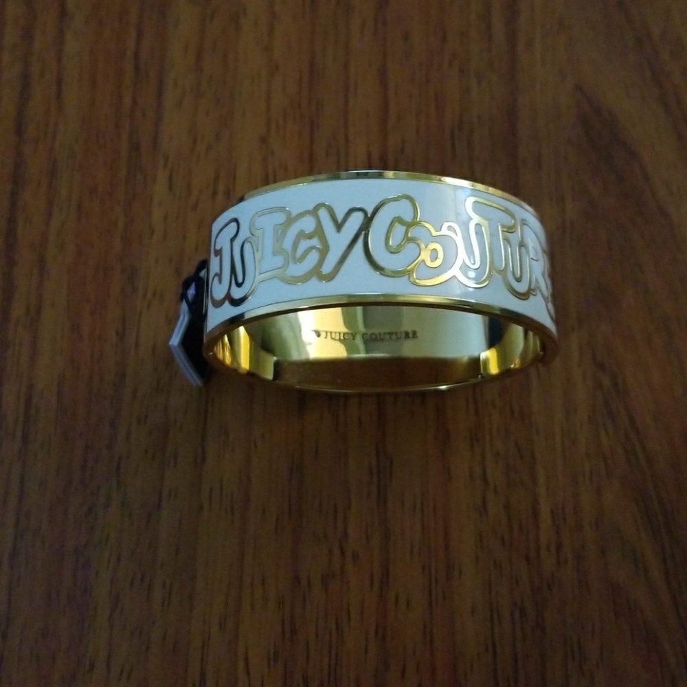 Juicy Couture Bracelet Bangle Gold White